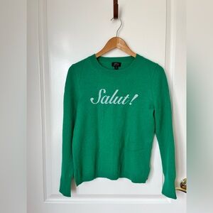 J. Crew Kelly Green Cashmere Crewneck Sweater